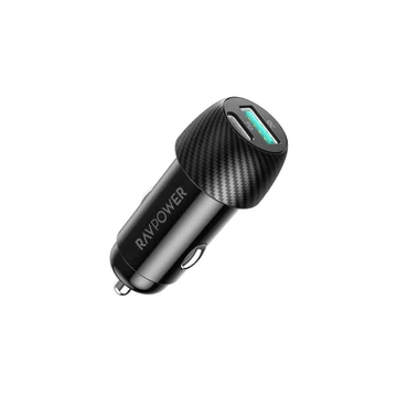 RAVPower PD Pioneer 49W 2 Port Car Charger - Black