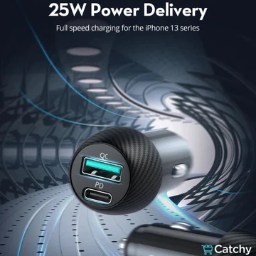 RAVPower PD Pioneer 49W 2 Port Car Charger - Black