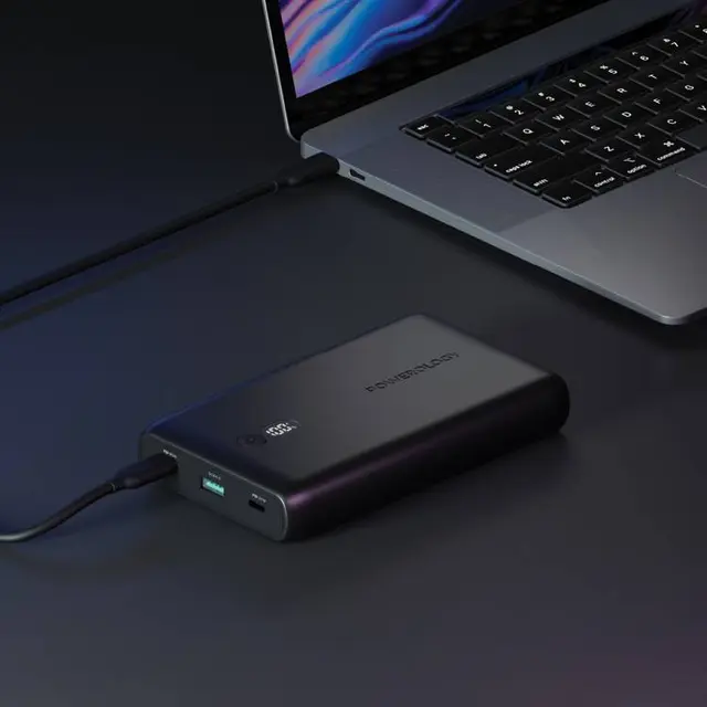Powerology Onyx 10050mAh Power Bank With USB-C and USB-A Ports