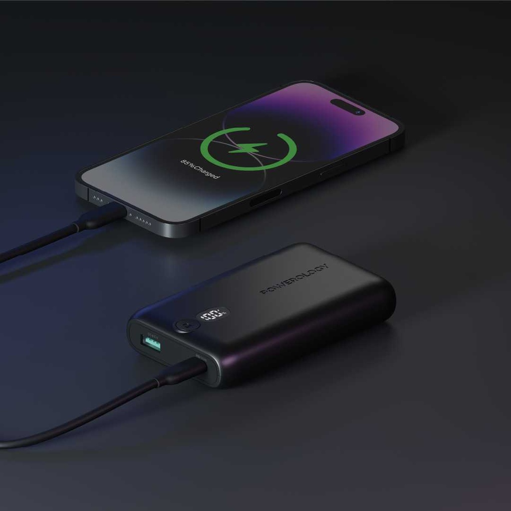 Powerology Onyx 10050mAh Power Bank With USB-C and USB-A Ports