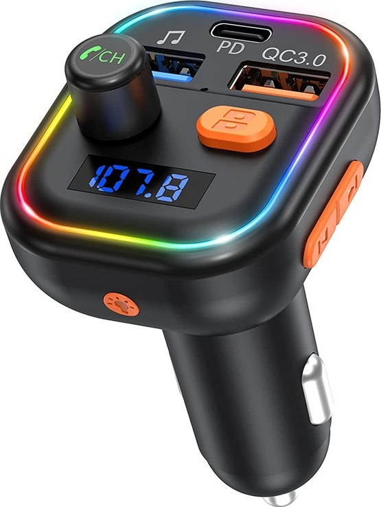 Victsing Wireless FM Transmitter QC/PD Fast Charging – Hands Free Call – Support Siri - Black