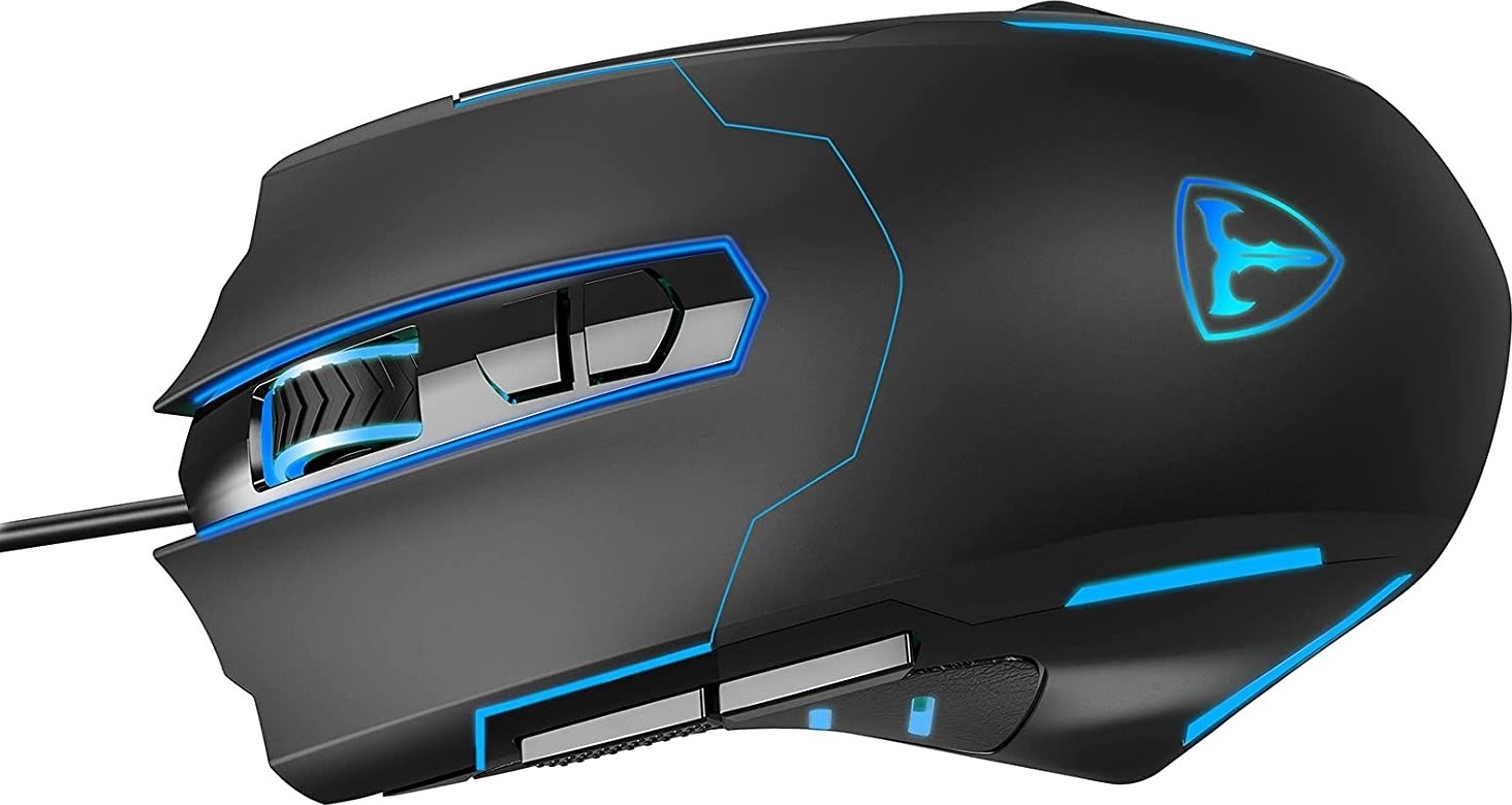 Pictek Gaming Mouse Wired Ergonomic Game RGB Gamer Desktop Laptop Pc Gaming Mouse - Black