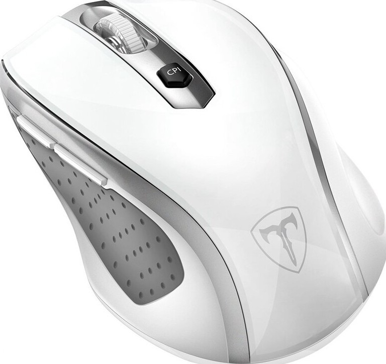 Wireless Mouse 2.4G Ergonomic, USB Receiver Portable Mouse - White