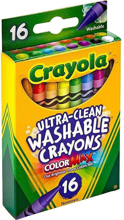 Crayola Act Book Ultra-clean Washable Crayons, 16 Colors