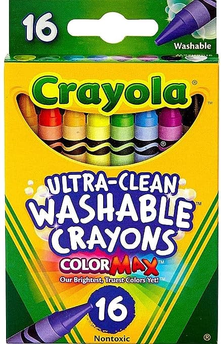 Crayola Act Book Ultra-clean Washable Crayons, 16 Colors