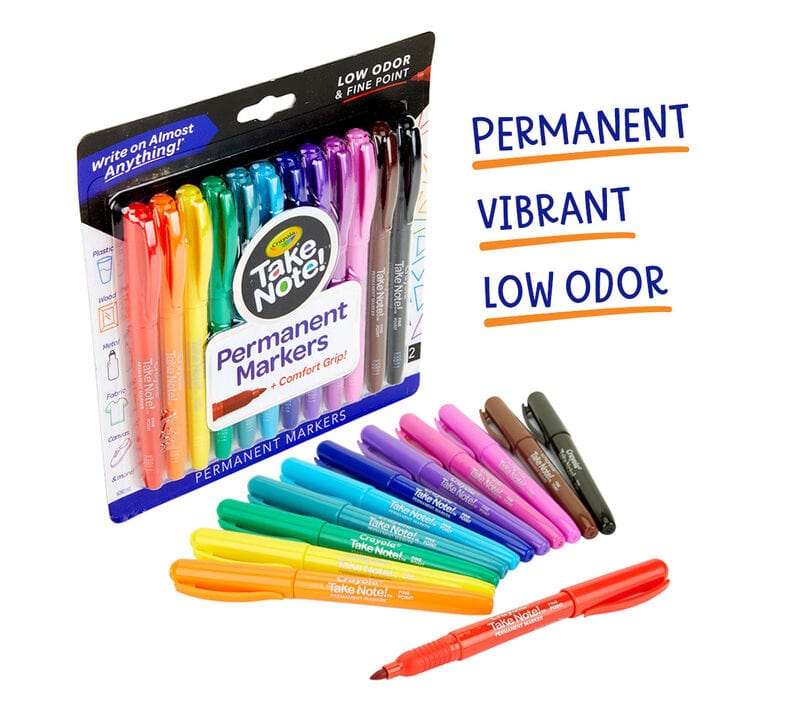 Crayola Take Note 12 Count Permanent Markers