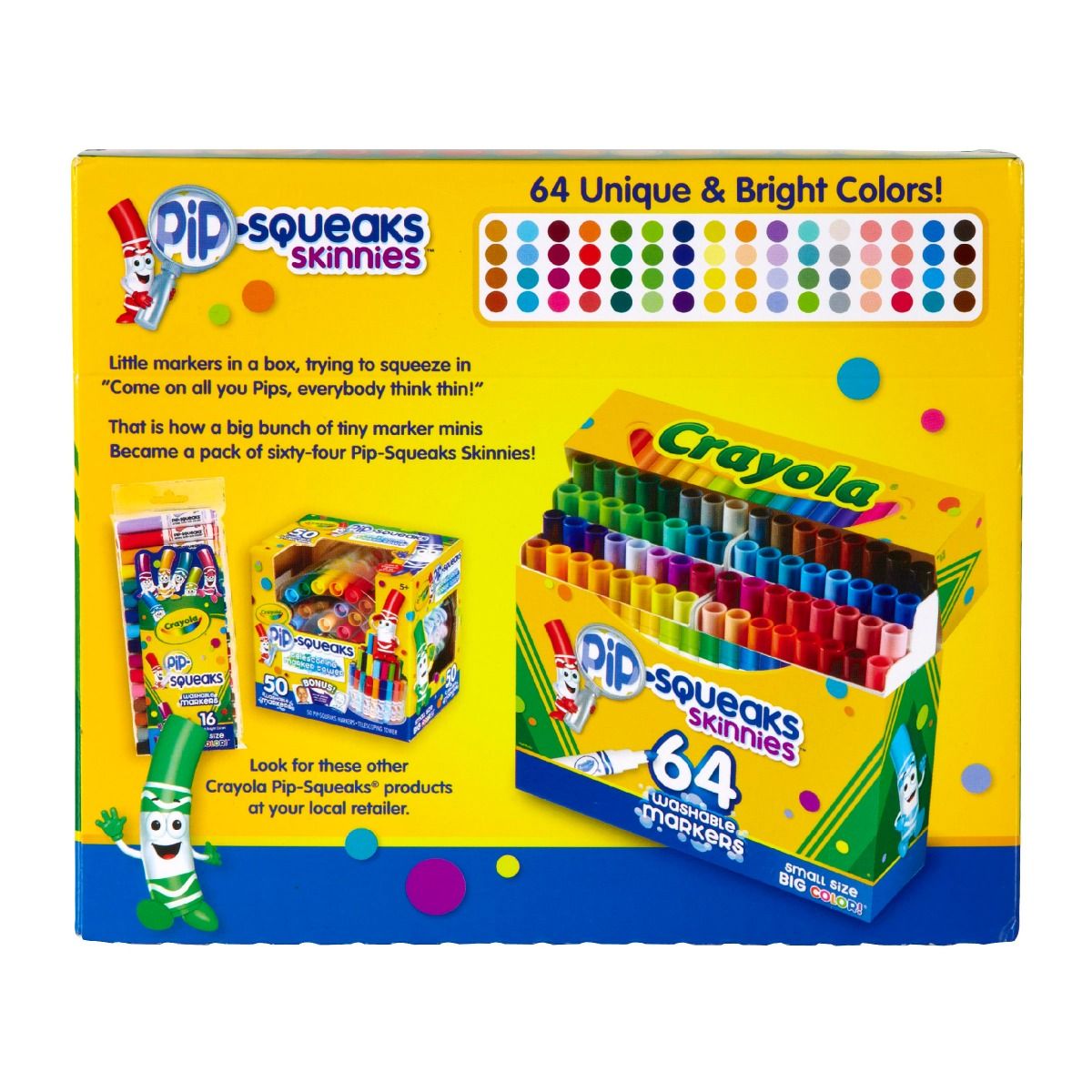 Crayola Washable Pip - Squeaks Skinnies Markers 64 Count