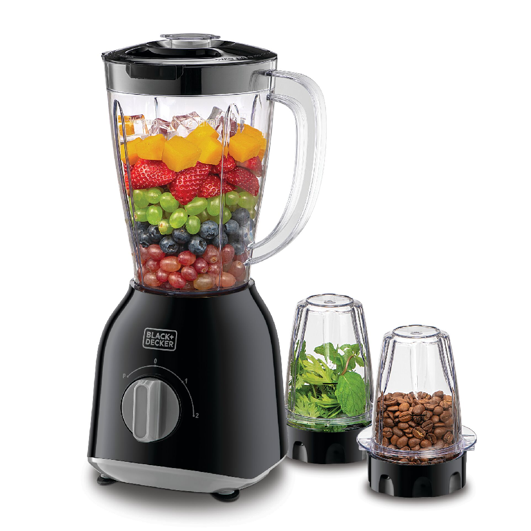Black & Decker 400W 1.5L Blender with Grinder Mills - Black