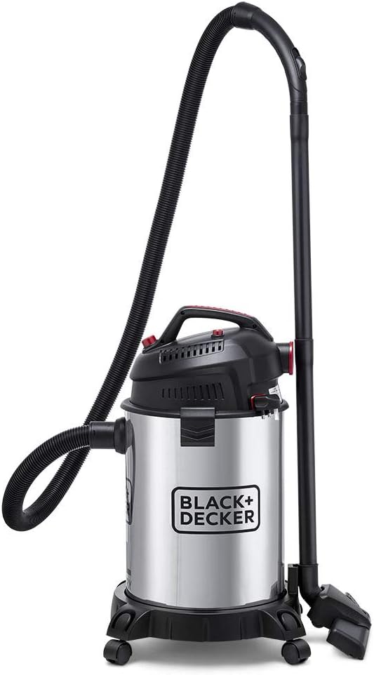 Black & Decker 1610W 30L Wet and Dry Stainless Steel Tank Drum Vacuum Cleaner - Silver