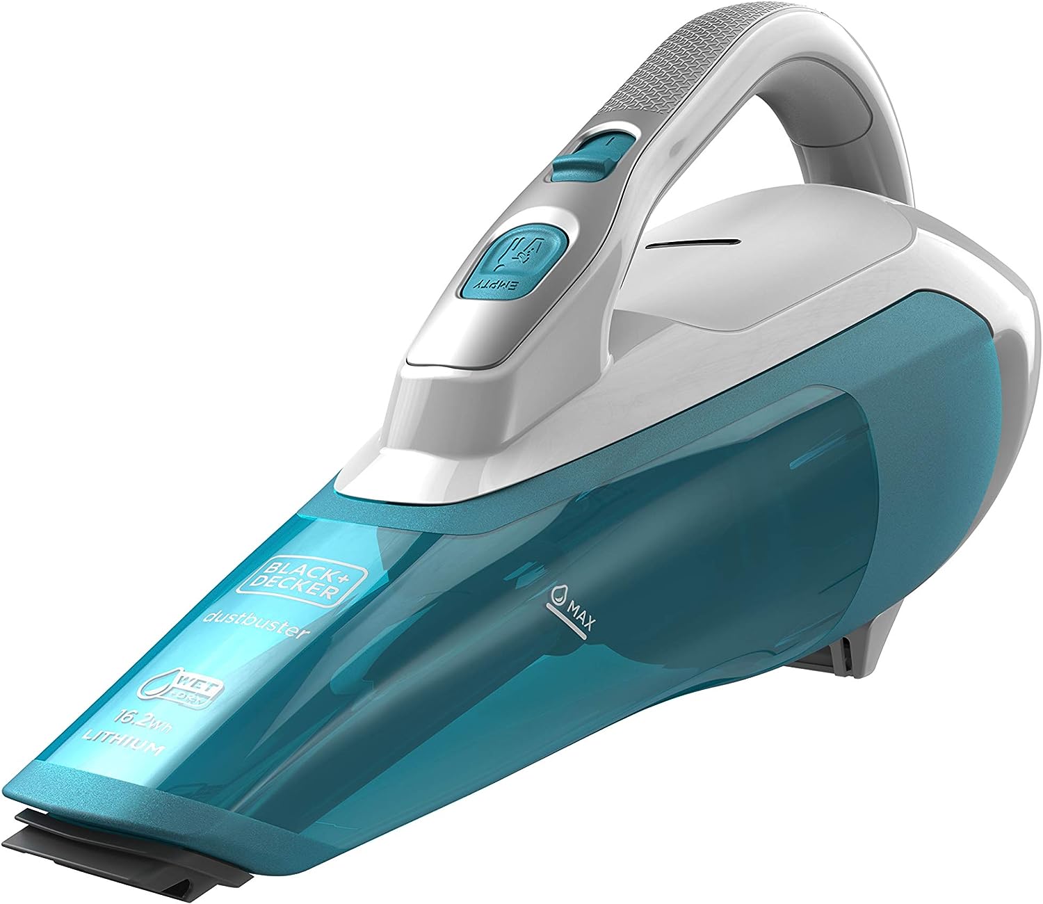 Black & Decker 10.8V 1.5Ah Li-Ion Wet & Dry Cordless Dustbuster Hand Vacuum for Spills Dust Dirt and Small Debris - White/Blue