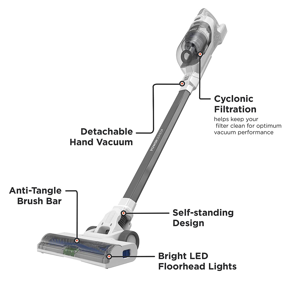 Black & Decker 2 In 1 Stick Vacuum Cleaner - Grey