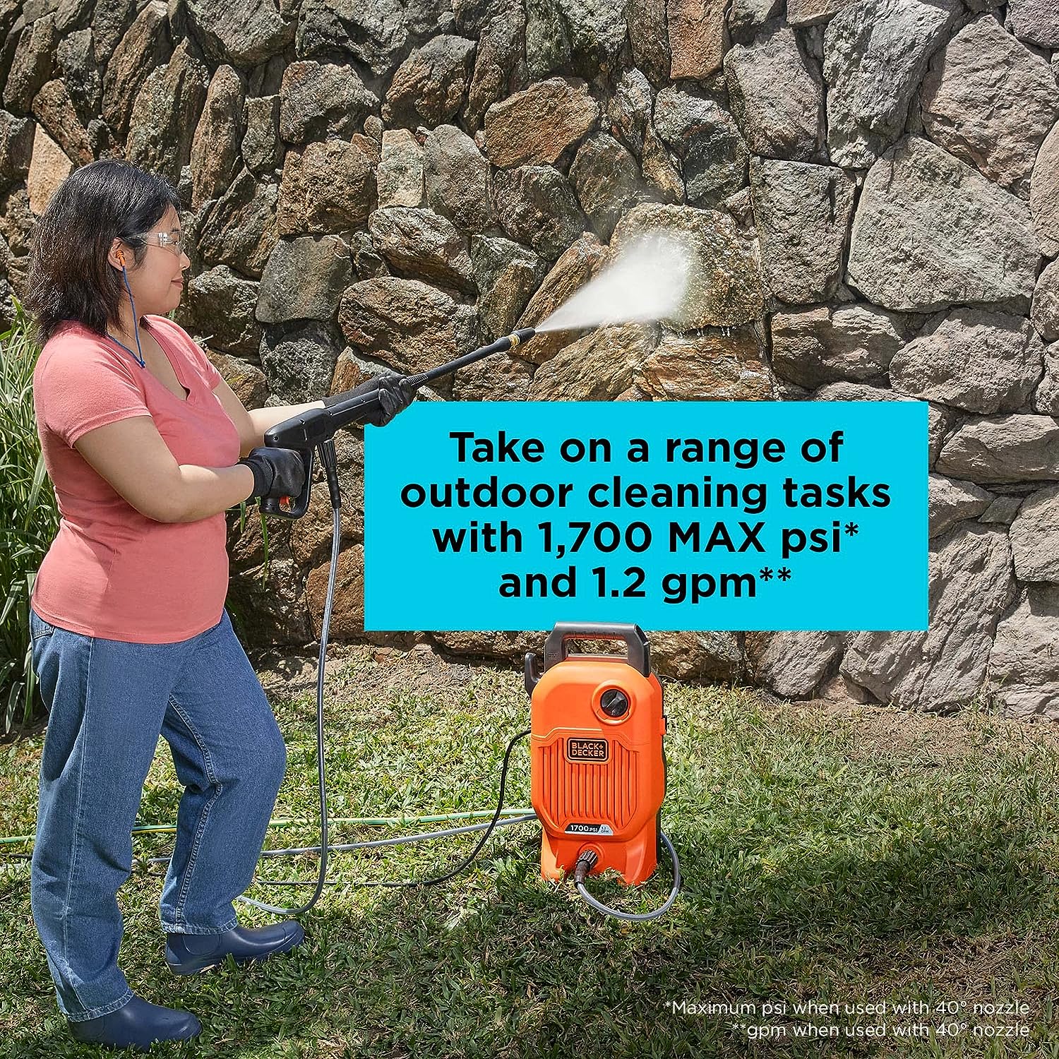 Black & Decker 1700 PSI 1.2 GPM Cold Water Electric Pressure Washer - Orange/Black