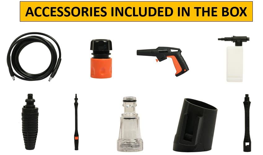 Black & Decker 1400Watt Pressure Washer 105 Bar - Orange & Black