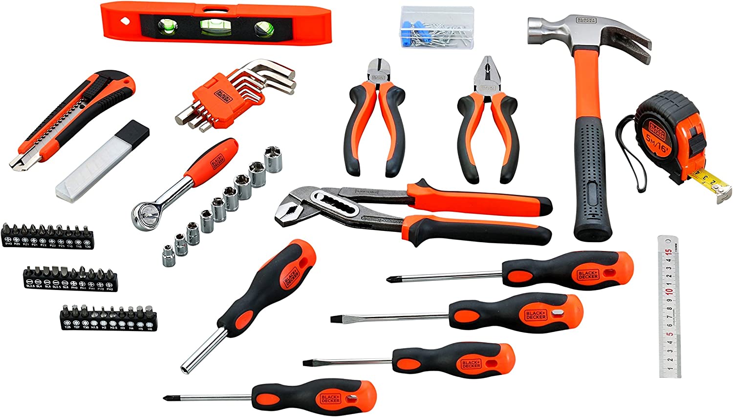 Black & Decker Professional Hand Tool Kit (154 Pieces) - Orange/Black