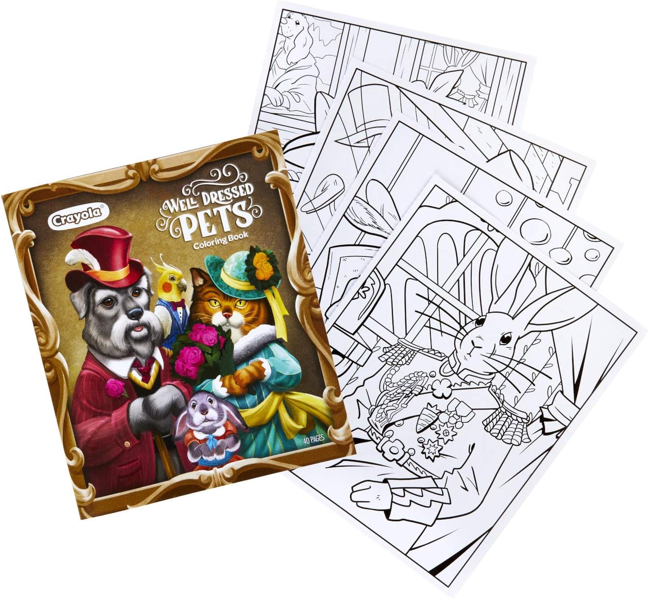 Crayola Animal Coloring Book, Well Dressed Pets, Teen & Adult Coloring, 40 Pages