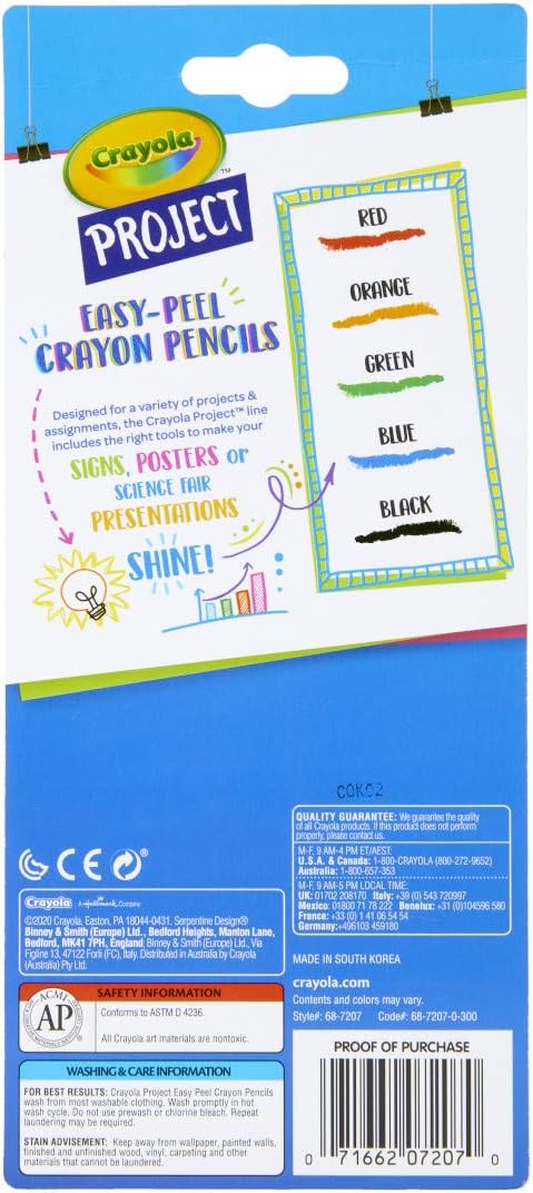Crayola Project 5 Ct. Easy Peel Crayon Pencils