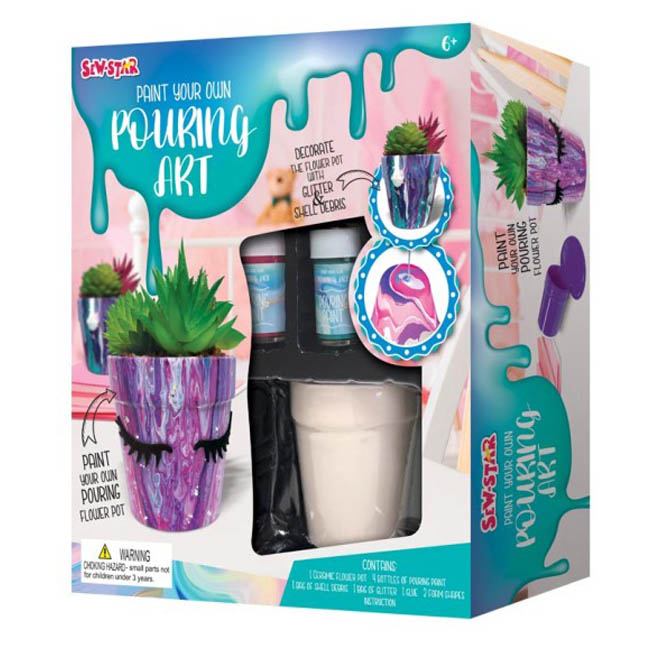 Sew Star Paint Your Own Pouring Art Garden for 6 Years and Above