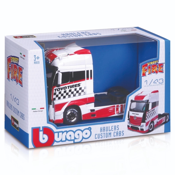Burago 1:43 Street Fire Haulers Custom Cabs Asst