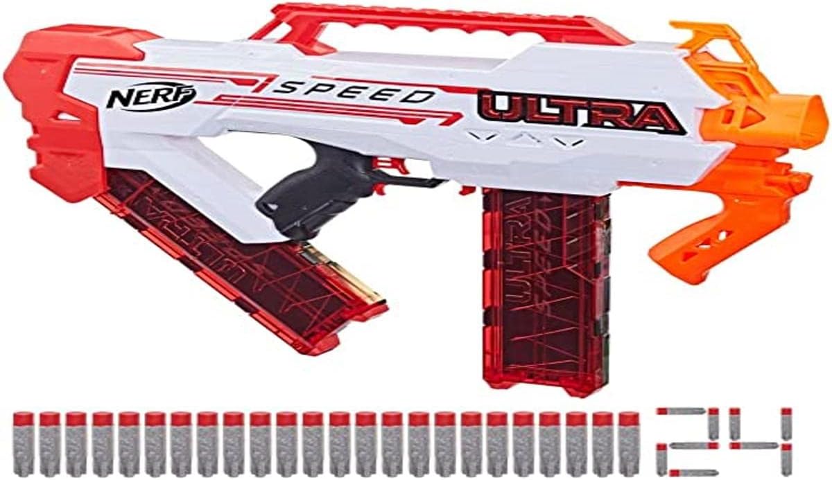 Nerf Ultra Speed Fully Motorised Blaster, 24 NERF Accustrike Ultra Darts, Compatible Only With Nerf Ultra Darts