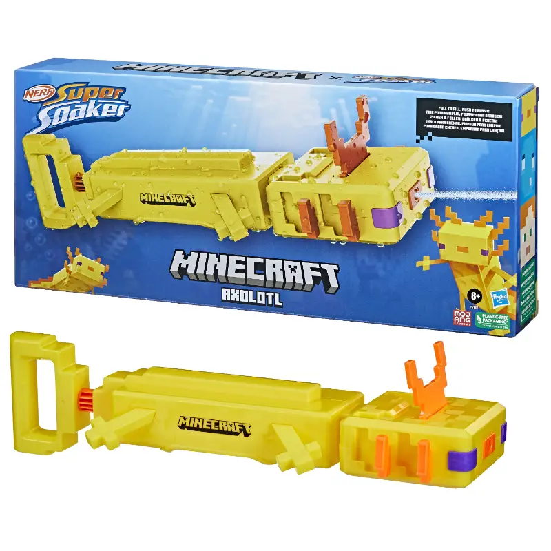 Nerf Super Soaker Water Blaster Minecraft Axolotl