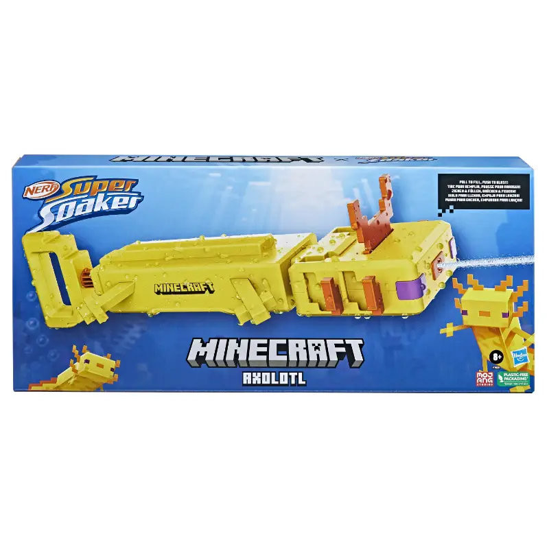 Nerf Super Soaker Water Blaster Minecraft Axolotl