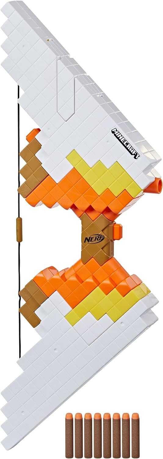 Nerf Minecraft Sabrewing Motorized Blaster Bow, 8 Elite Darts, 8-dart Clip, Electric Full Auto Toy Foam Blasters, Minecraft Toys for 8 Year Boys and Girls and Up