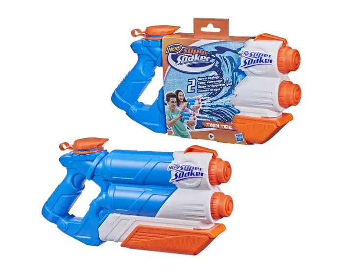 Nerf Super Soaker Twin Tide Blasts 2 Streams at Once for Kids