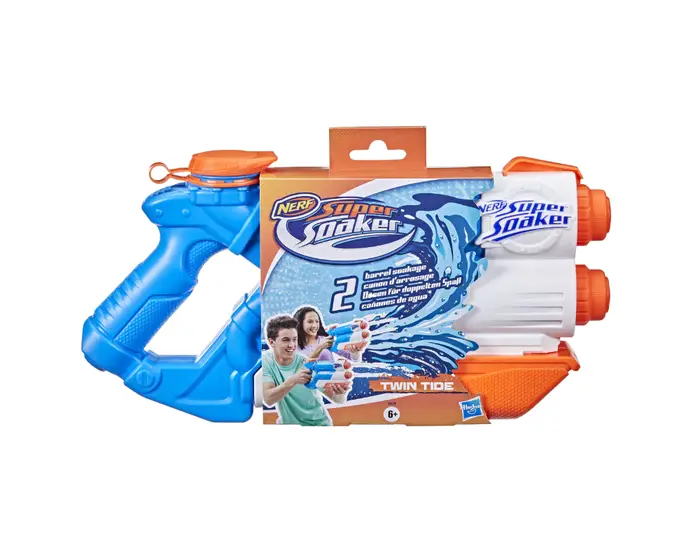 Nerf Super Soaker Twin Tide Blasts 2 Streams at Once for Kids