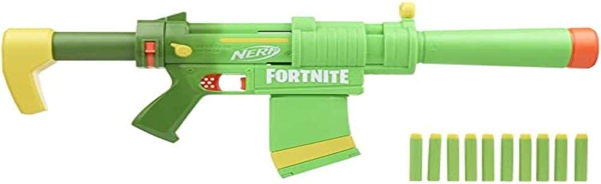 Nerf Fortnite Smg-zesty Blaster Removable Shaft, Barrel and 10dart Clip, 10 Elite Darts