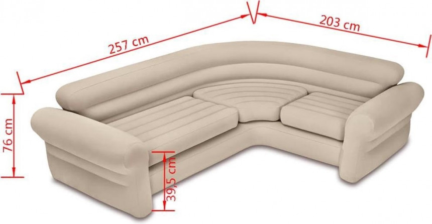 Intex Inflatable Corner Sofa for Indoor Use With Armrests