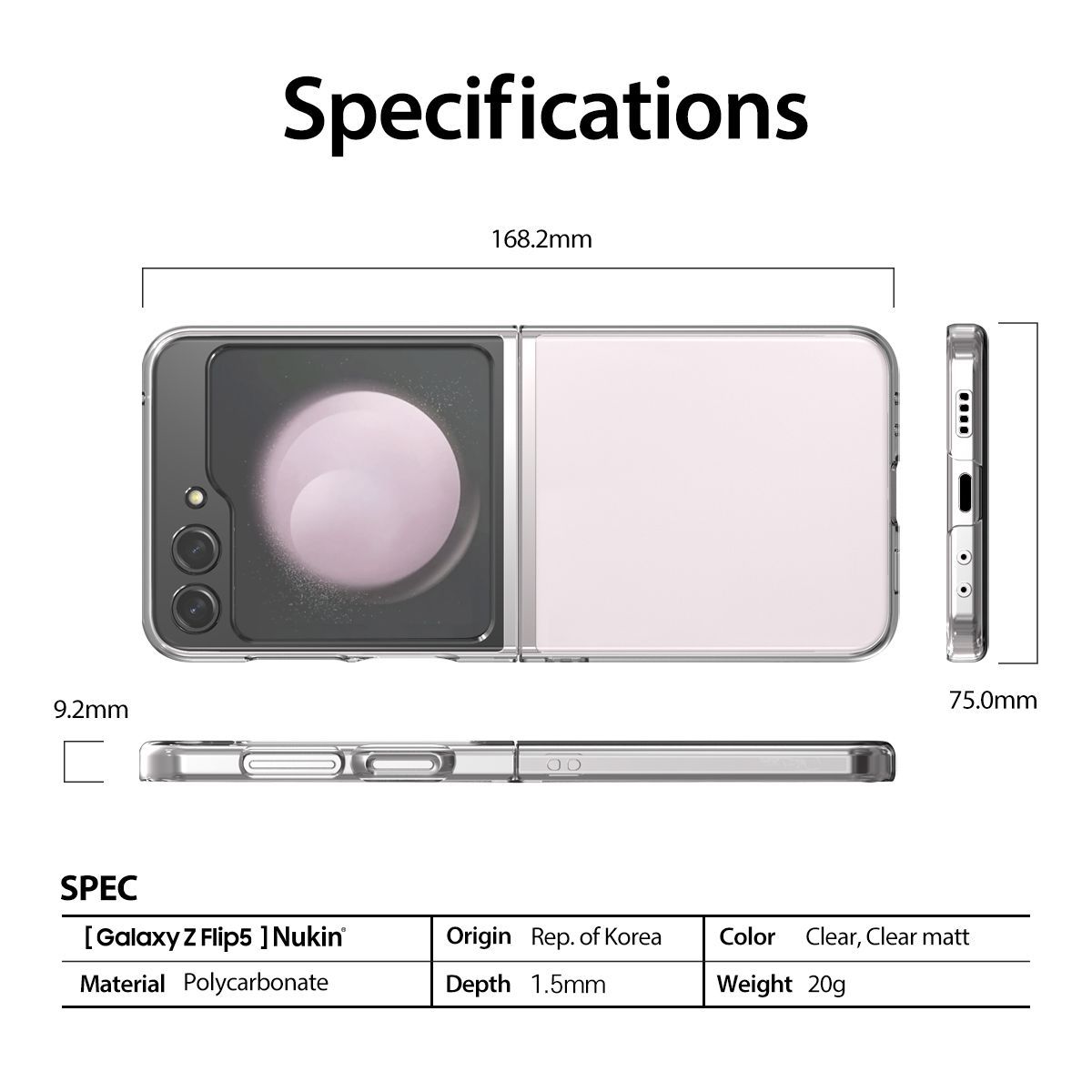 iWalk Araree Nukin Case for Samsung Galaxy Z Flip 5 - Clear