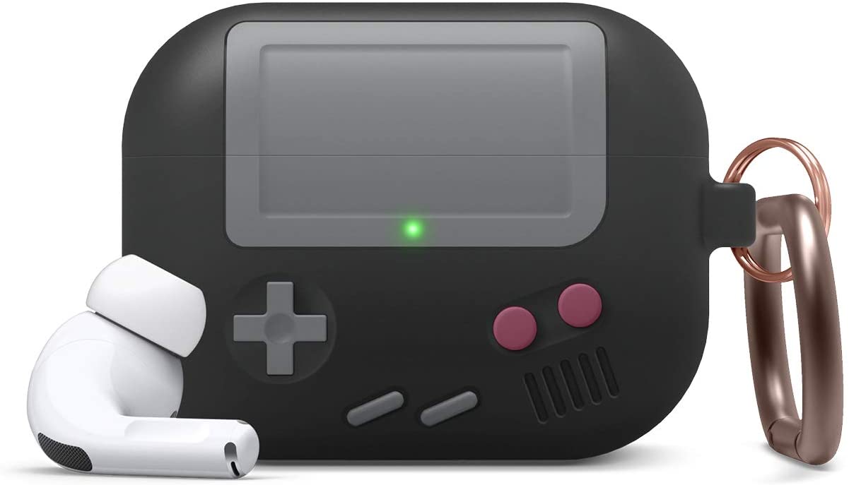 Elago AW5 AirPods Pro Case, Classic Handheld Game Console Design Case With Keychain for AirPods Pro - Black