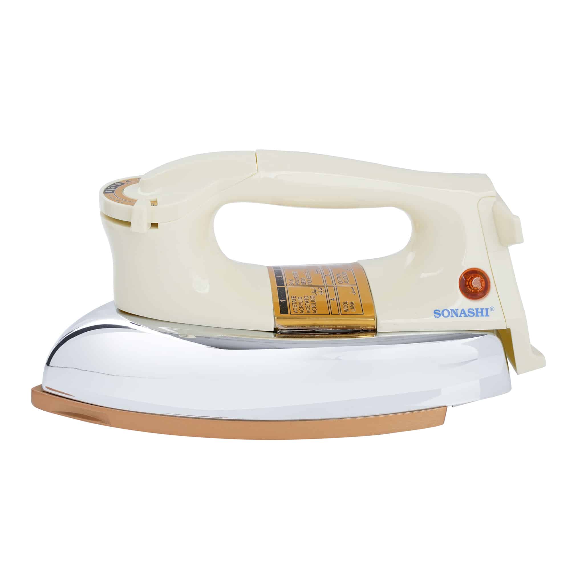 Sonashi Heavy Iron Golden Non-Stick Soleplate White & Gold - SHI-6011