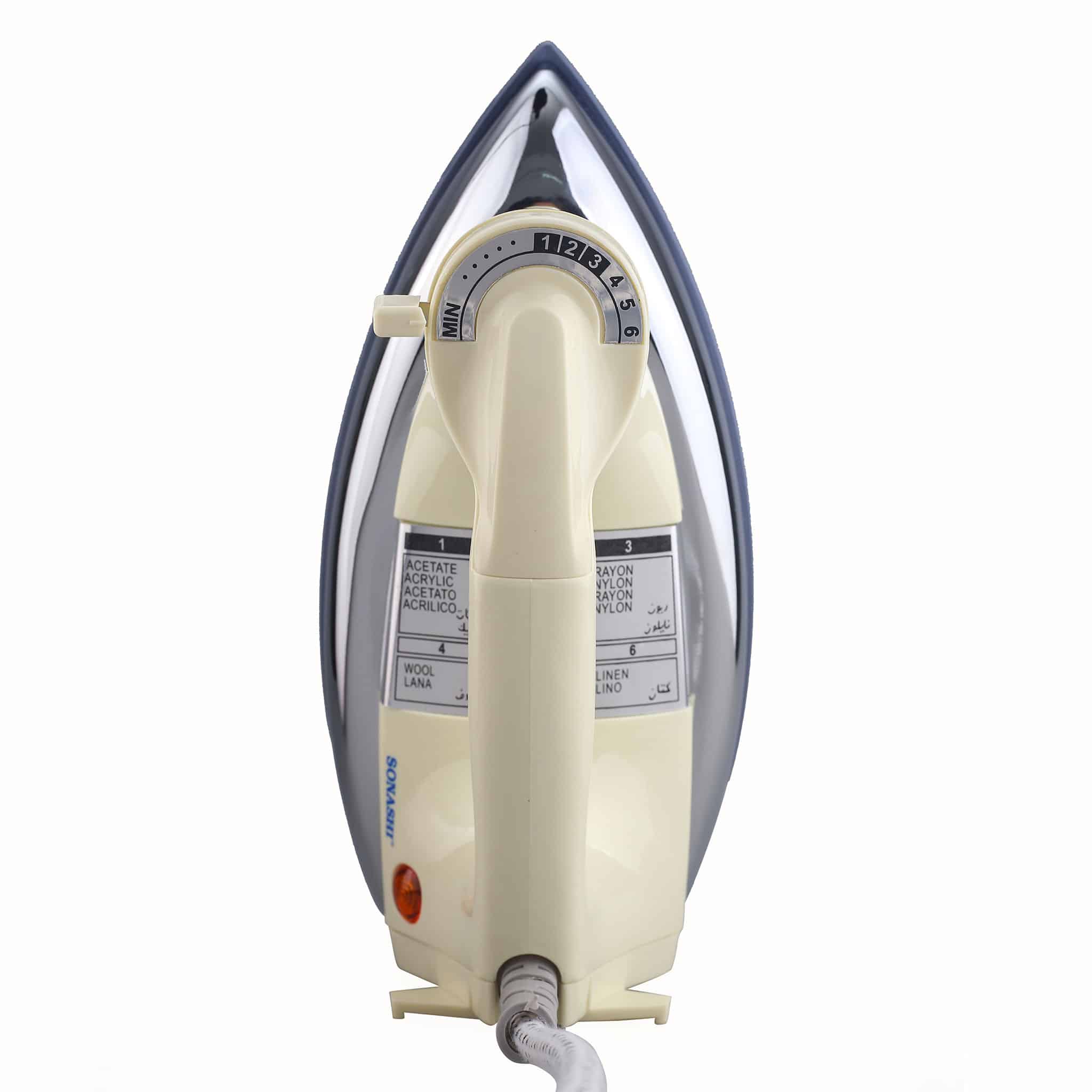 Sonashi Heavy Iron Golden Non-Stick Soleplate White & Blue - SHI-6012