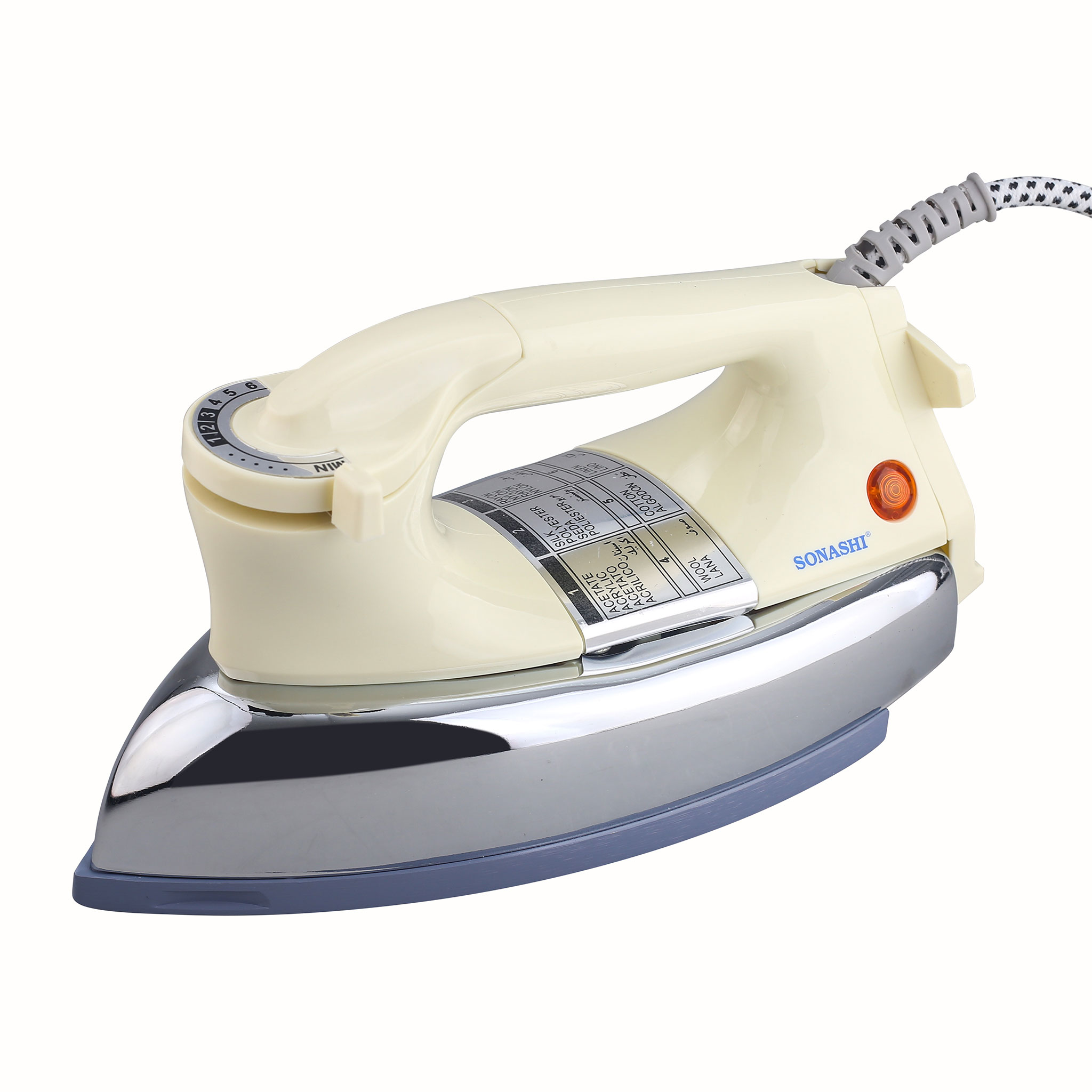 Sonashi Heavy Iron Golden Non-Stick Soleplate White & Blue - SHI-6012