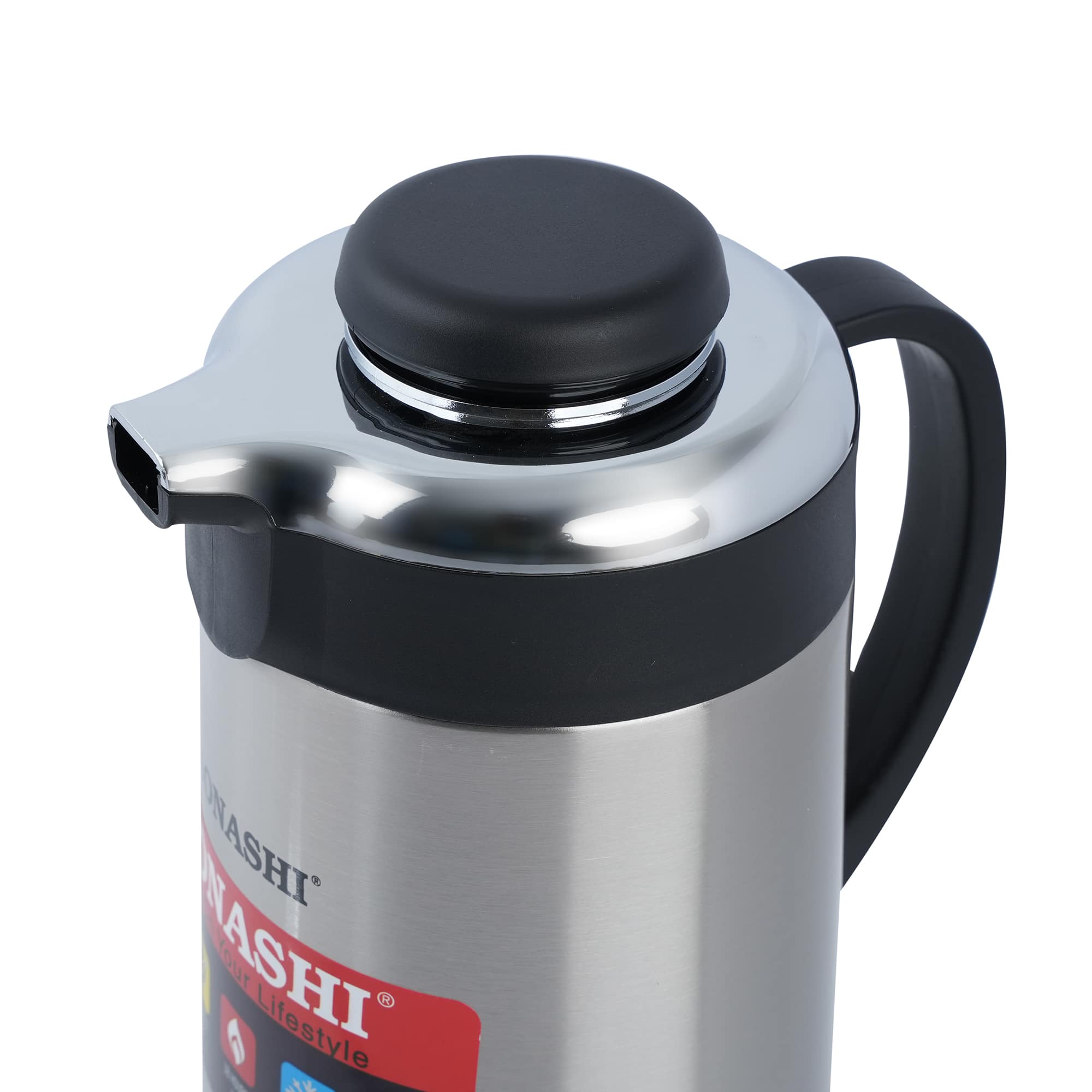 Sonashi Stainless Steel Hot And Cold Vacuum Flask SVF-1500 Silver/Black 1.5Liters