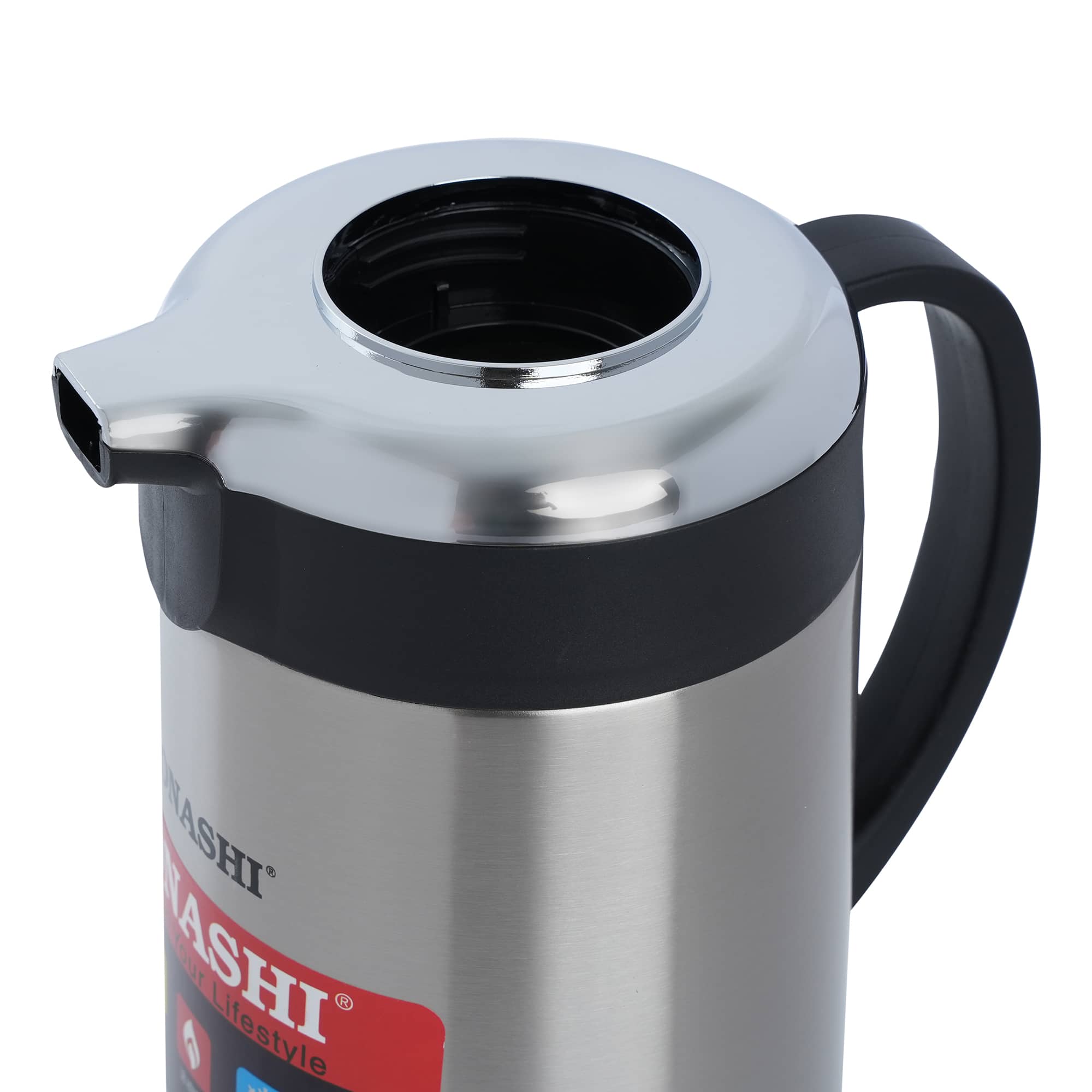Sonashi Stainless Steel Hot And Cold Vacuum Flask SVF-1500 Silver/Black 1.5Liters
