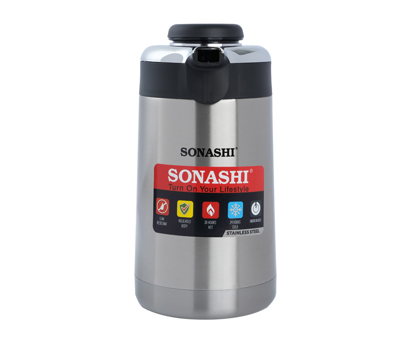 Sonashi Hot And Cold Vacuum Flask SVF-2500 Silver/Black 2.5 Liters