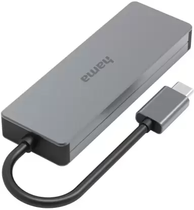 Hama 200105 USB-C Hub, 4 Ports, USB 3.2 Gen 2, 10 GBPS - Grey