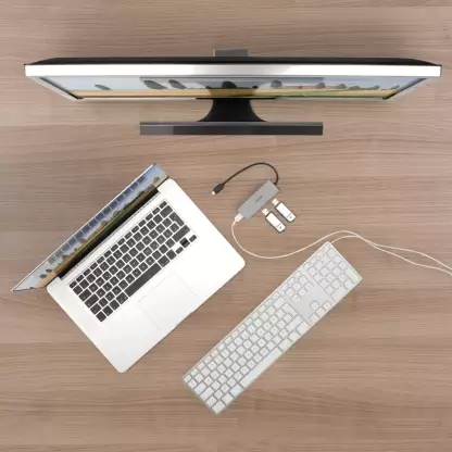 Hama 200105 USB-C Hub, 4 Ports, USB 3.2 Gen 2, 10 GBPS - Grey