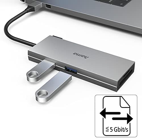 Hama USB-C Hub, Multiport, 6 Ports, 2 X USB-A, USB-C, HDMI™, SD, Microsd