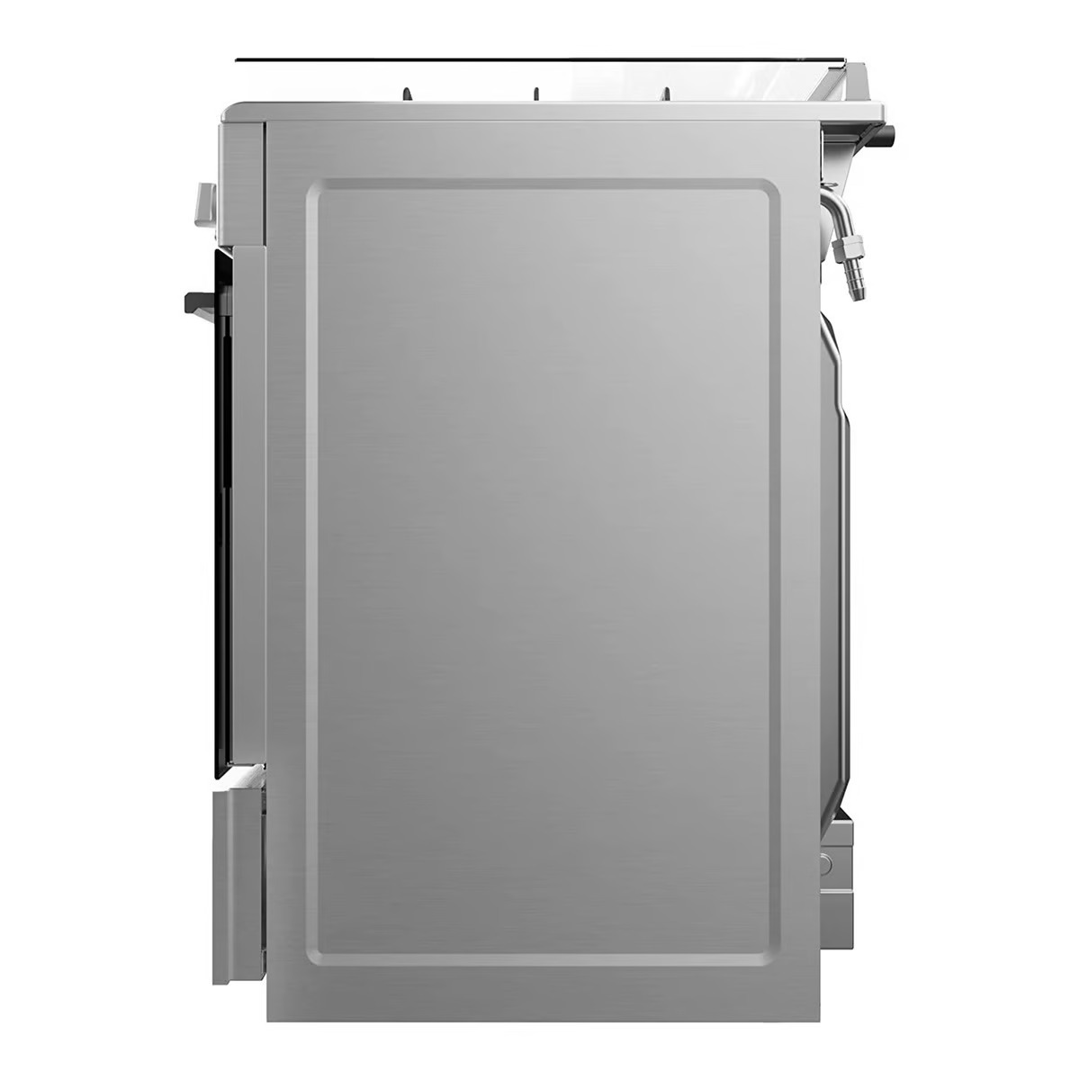 Midea Freestanding Cooker With Convection Fan Gas 4 Burners Automatic Ignition & Full Safety Cast Iron Pan Support Double Knob For Grill & Oven Control - Silver