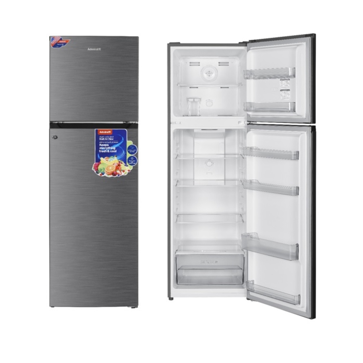 Admiral Top Mount Double Door Refrigerator, 430 Litres, 15.3Cft - Inox
