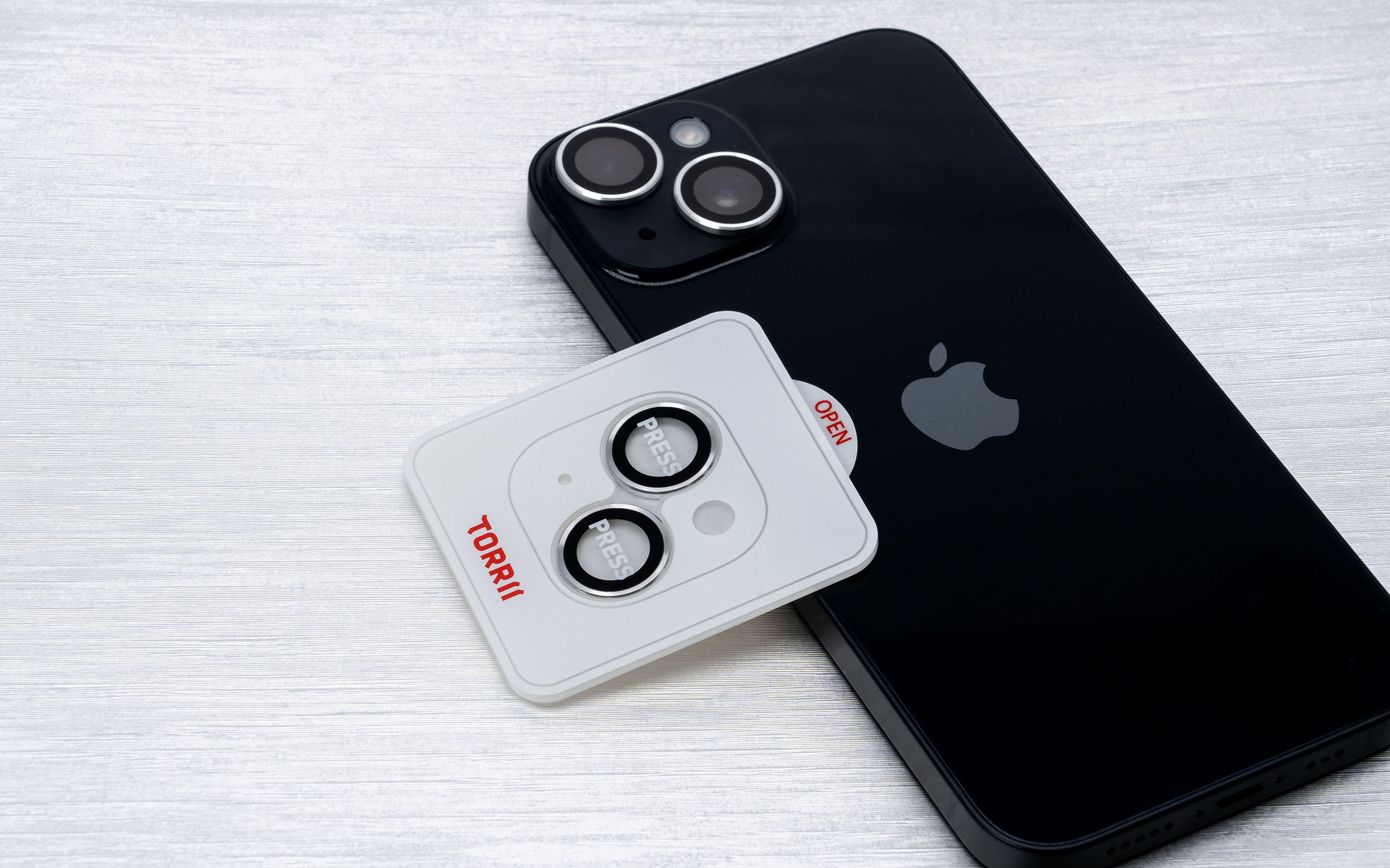 Torrii Bodyglass Camera Lens Protector (Individual Aluminium Ring) Anti-Bacterial Coating For iPhone 15 / iPhone 15 Plus - Silver