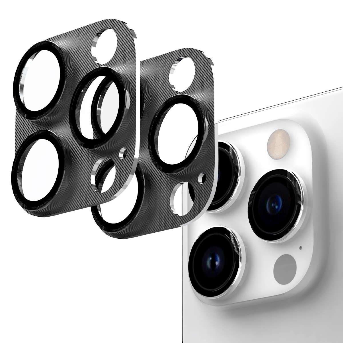 Araree C-Sub Core MB Camera Lense Protector Tempered Glass With Metal Base for iPhone 15 Pro/15 Pro Max (3 Camera) - Black