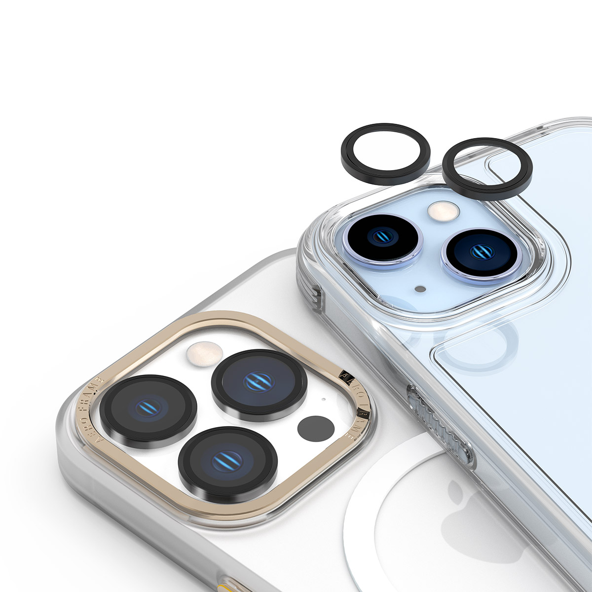 Araree C-Sub Core MR Individual Metal Ring Camera Lens Protector Glass For IPhone 15 Pro/15 Pro Max (3 Camera Ring) - Clear