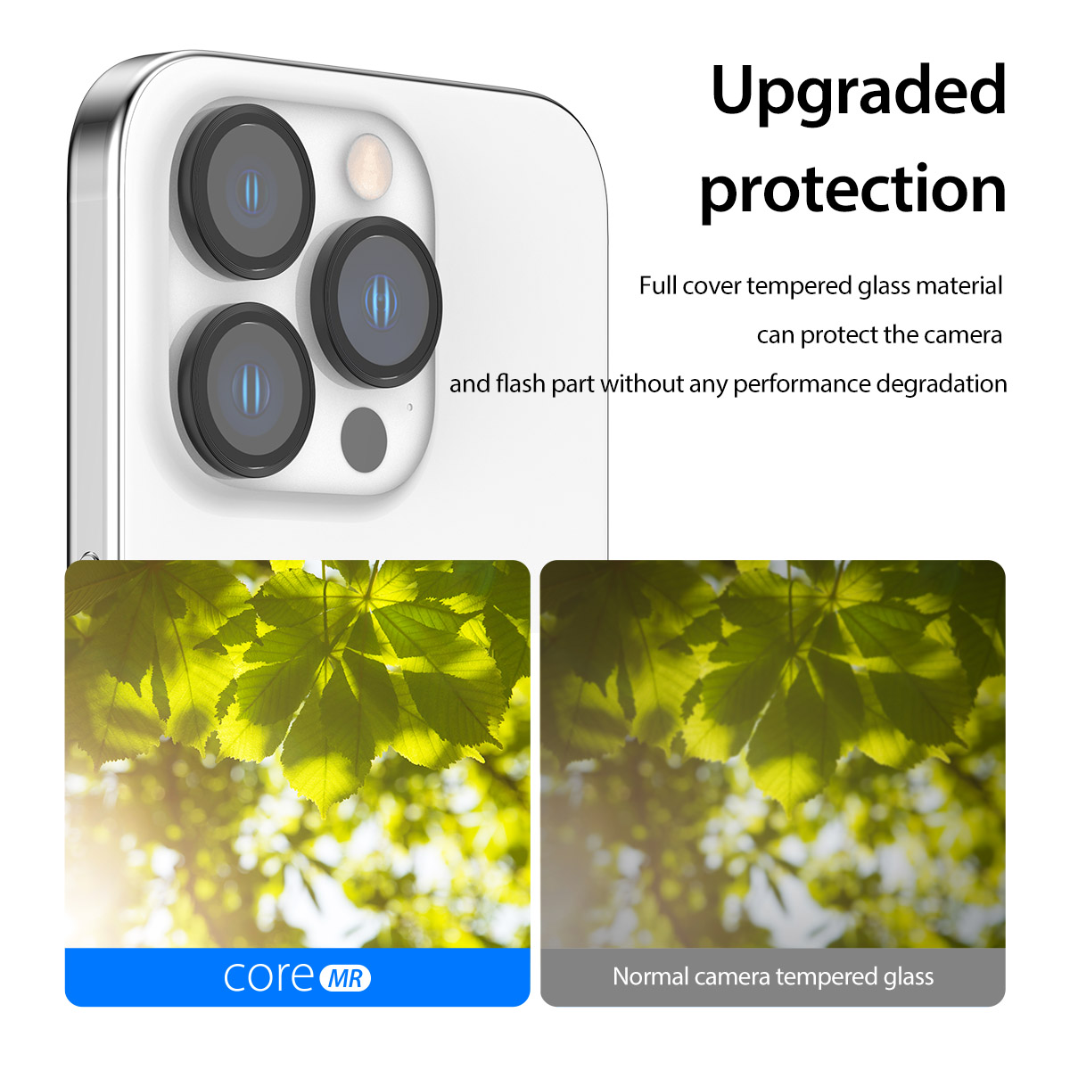 Araree C-Sub Core MR Individual Metal Ring Camera Lens Protector Glass For IPhone 15 Pro/15 Pro Max (3 Camera Ring) - Clear