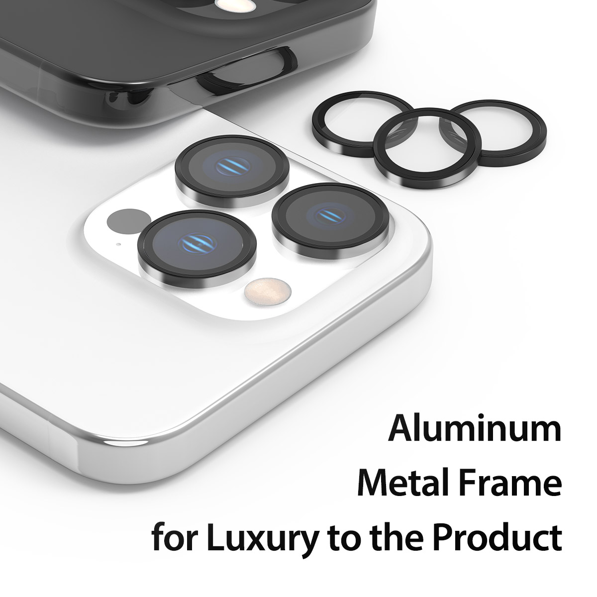 Araree C-Sub Core MR Individual Metal Ring Camera Lens Protector Glass For IPhone 15 Pro/15 Pro Max (3 Camera Ring) - Clear