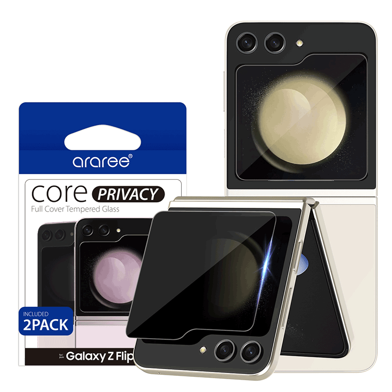 Araree Core Front Tempered Glass (1 Pcs) For Samsung Galaxy Z Flip 5 - Privacy