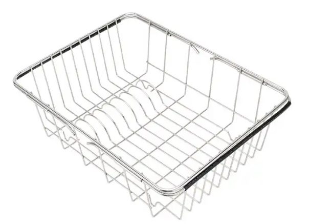 Kitchen Dish Drainer Storage Organizer, Expandable Steel Sink Dish Drying Rack Holder Dish Rack